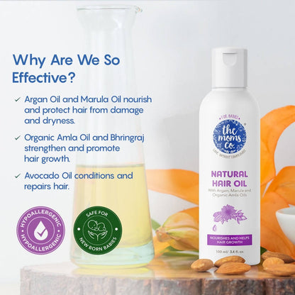 The Moms Co Natural Baby Hair Oil - Drmedicart