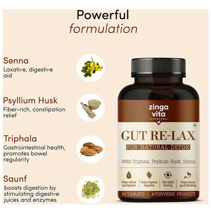 Zingavita Gut Re-Lax Tablets for Natural Detox - Drmedicart