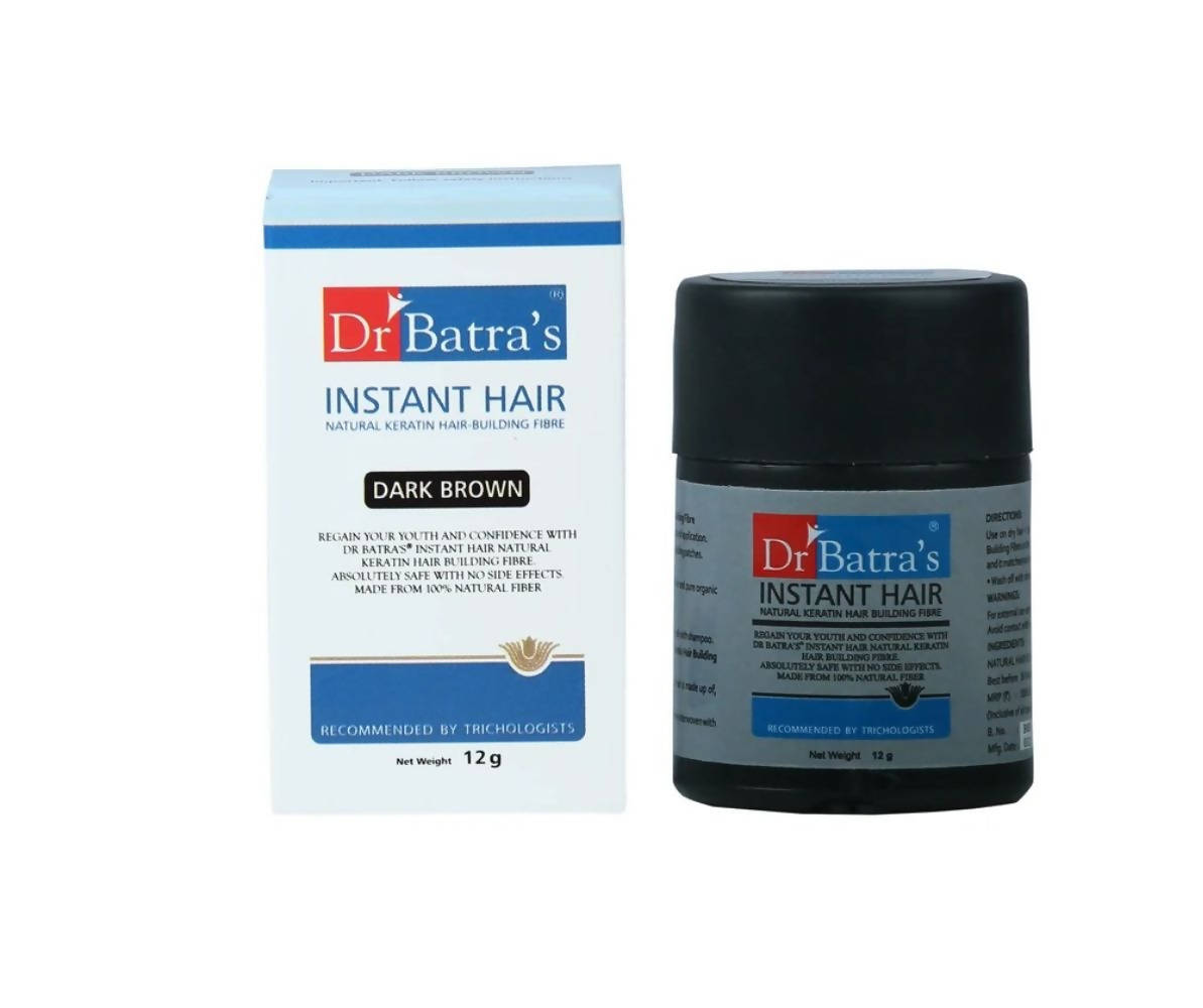 Buy Dr. Batra's Instant Hair Natural keratin Hair Building Fibre - Dark Brown from DrMediCart, Ship from India to USA