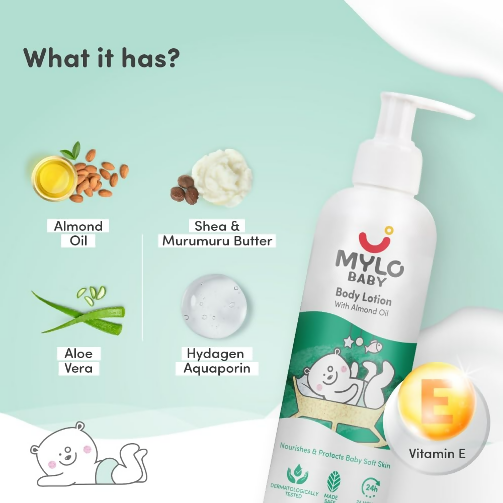 Mylo Baby Lotion Long Lasting 24 Hours Moisturization Soothes Dryness
