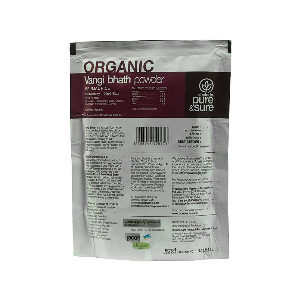 Pure & Sure Organic Vangi bhath Powder