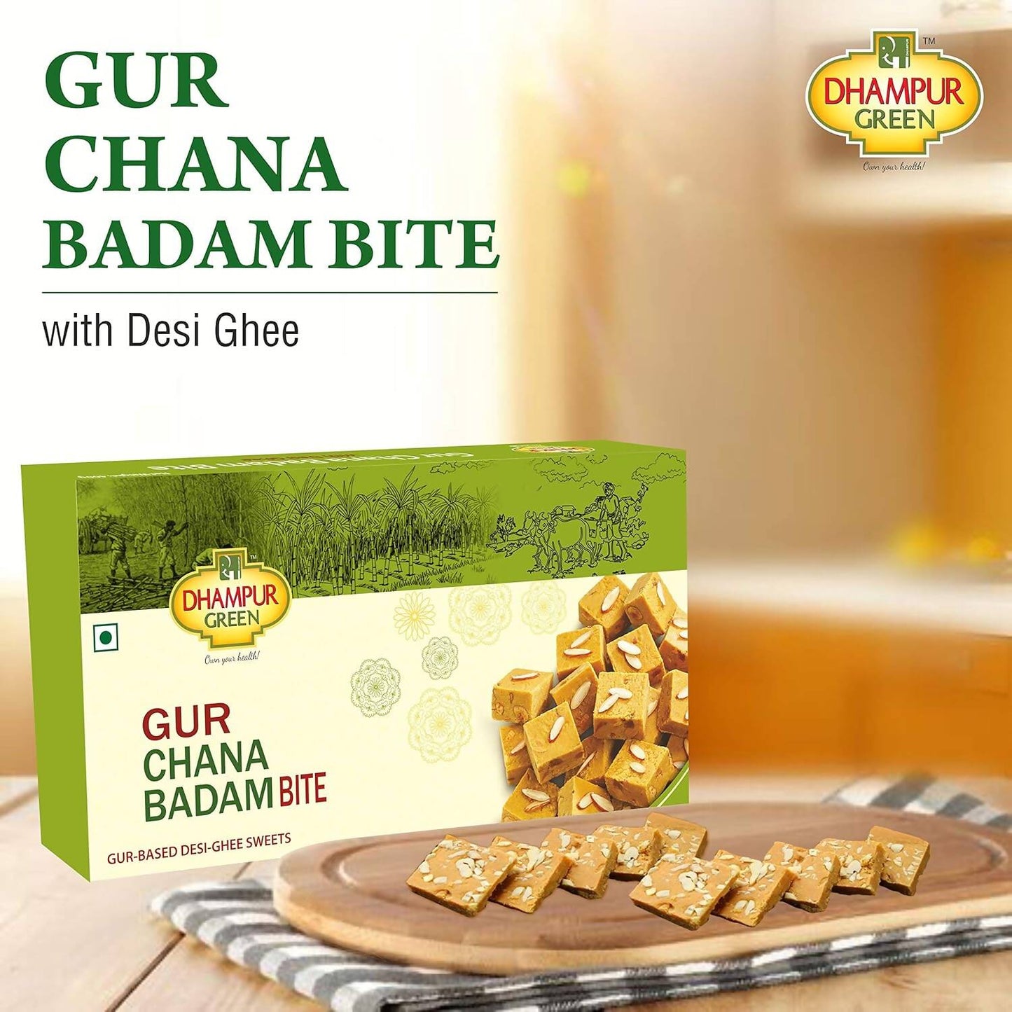 Dhampur Green Gur Chana Badam Bite