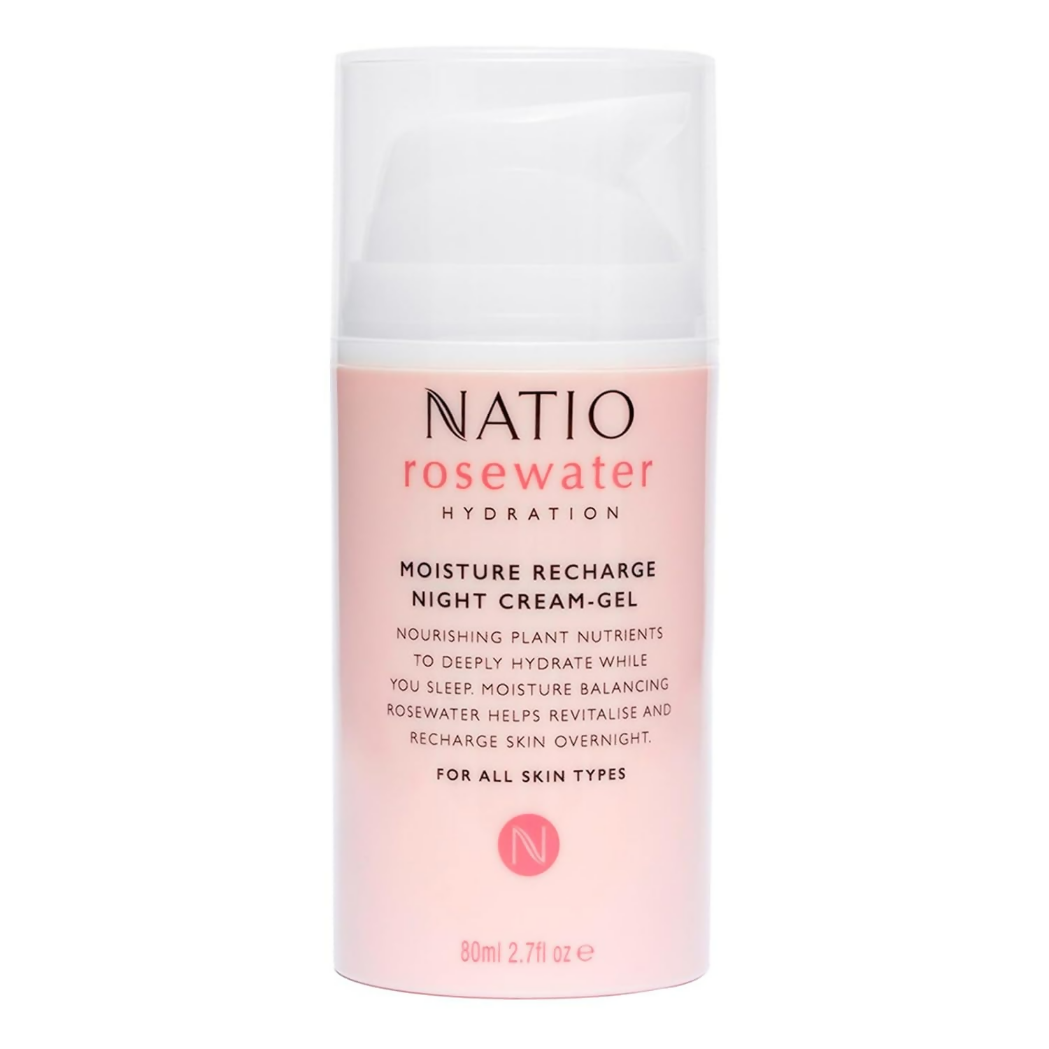 Natio Rosewater Moisture Recharge Night Cream Gel