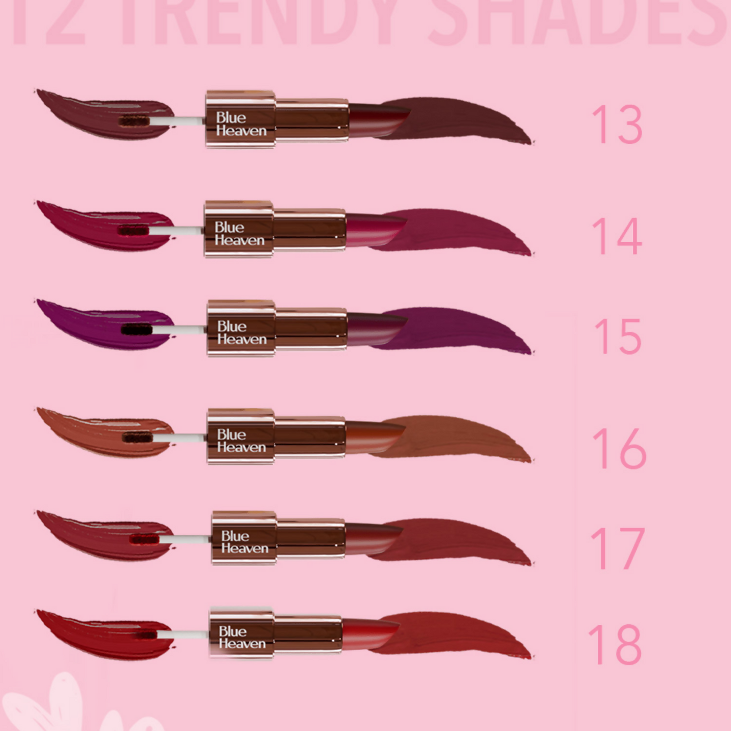 Blue Heaven Love Duo 2 In 1 Dual Sided Lipstick - 14