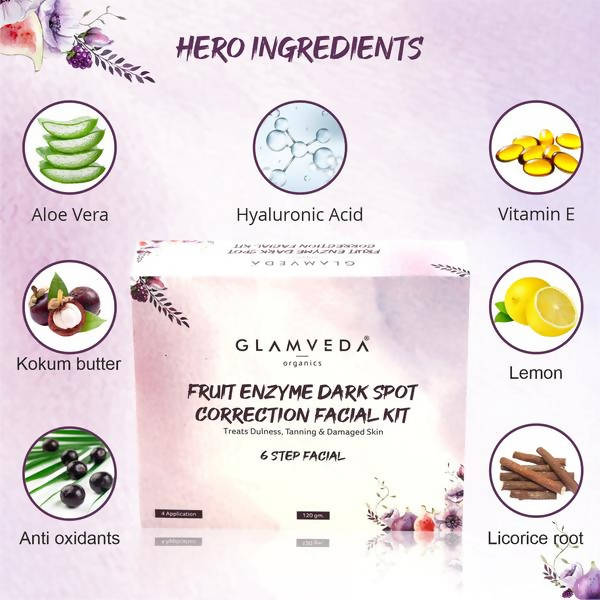 Glamveda Aha Fruit Enzyme Dark Spot Correction Facial Kit