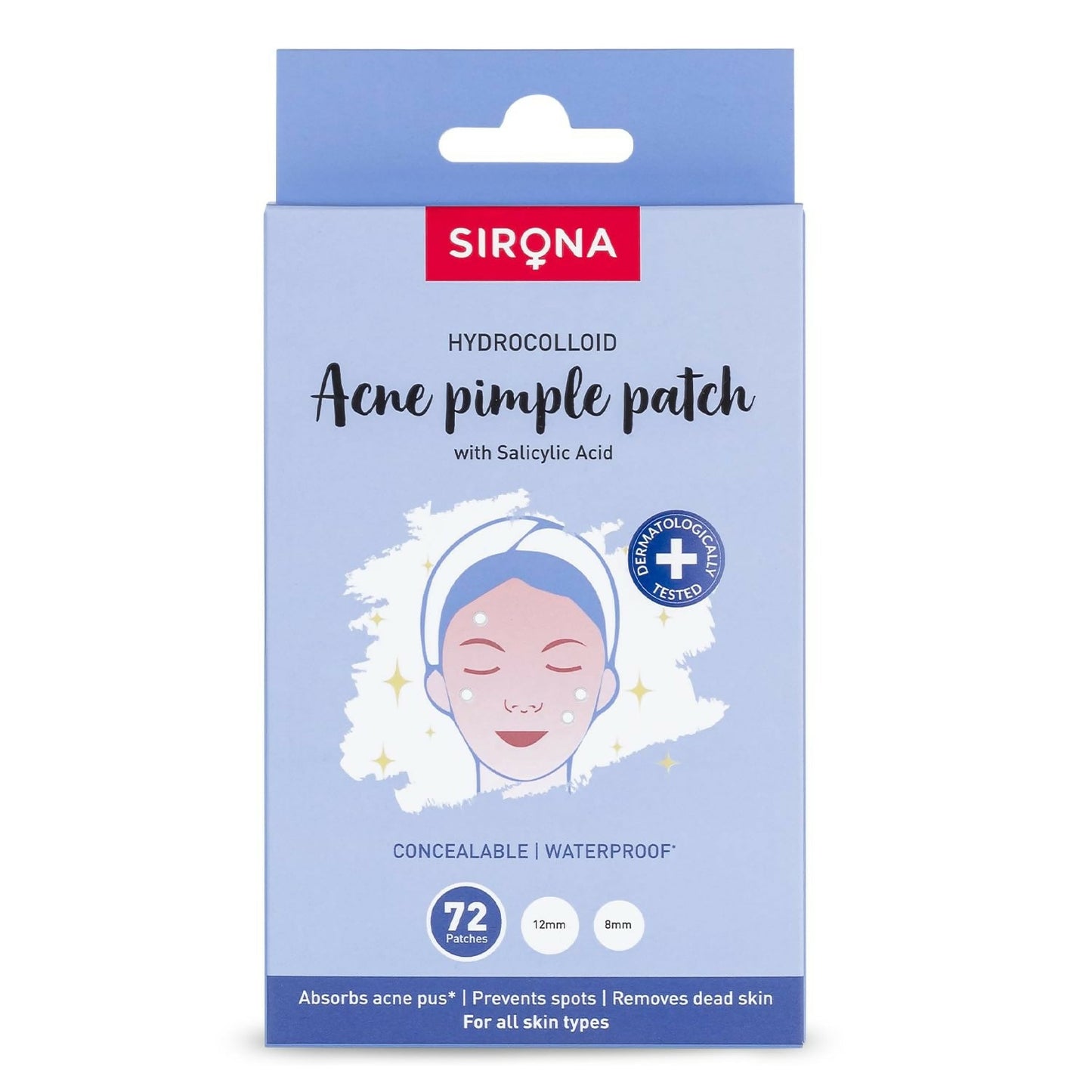 Sirona Anti Acne Pimple Patches For Face with 0.5% Salicylic Acid Invisible Facial Stickers Cover