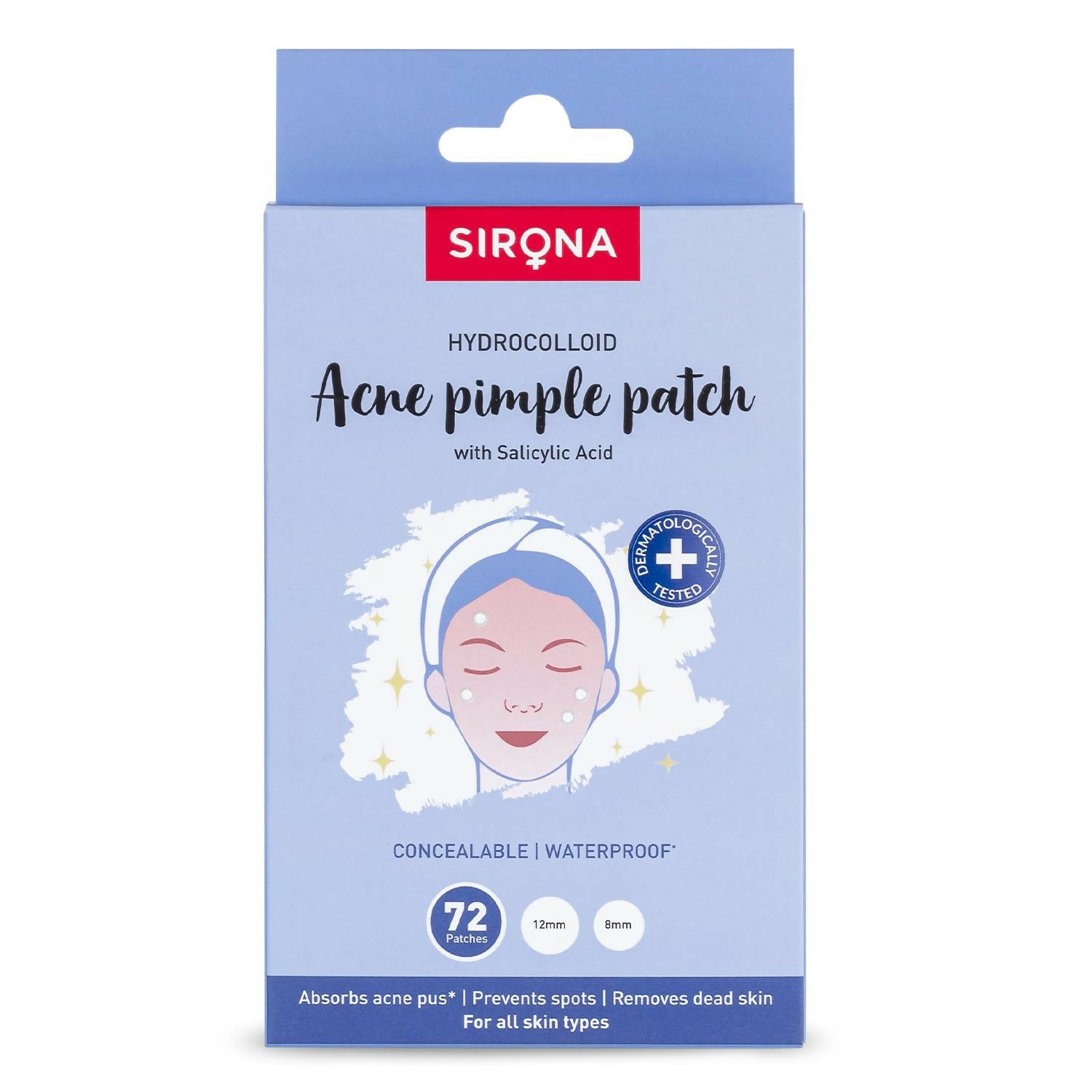 Sirona Anti Acne Pimple Patches For Face with 0.5% Salicylic Acid Invisible Facial Stickers Cover