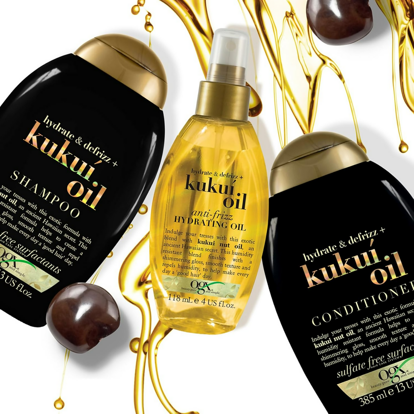 OGX Kukui Oil Shampoo Hydrate Plus Defrizz