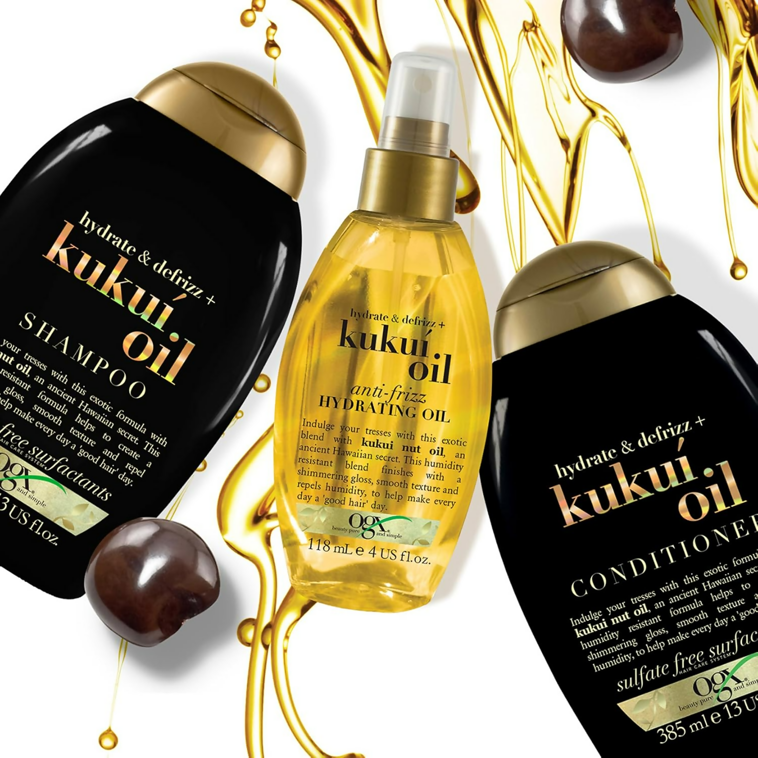 OGX Kukui Oil Shampoo Hydrate Plus Defrizz