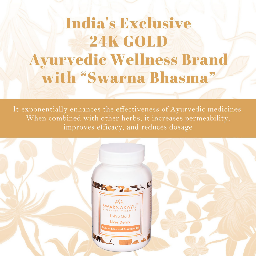 Swarnakayu LiverPro Gold Liver Detox Tablets With Swarna Bhasma & Bhumamalki