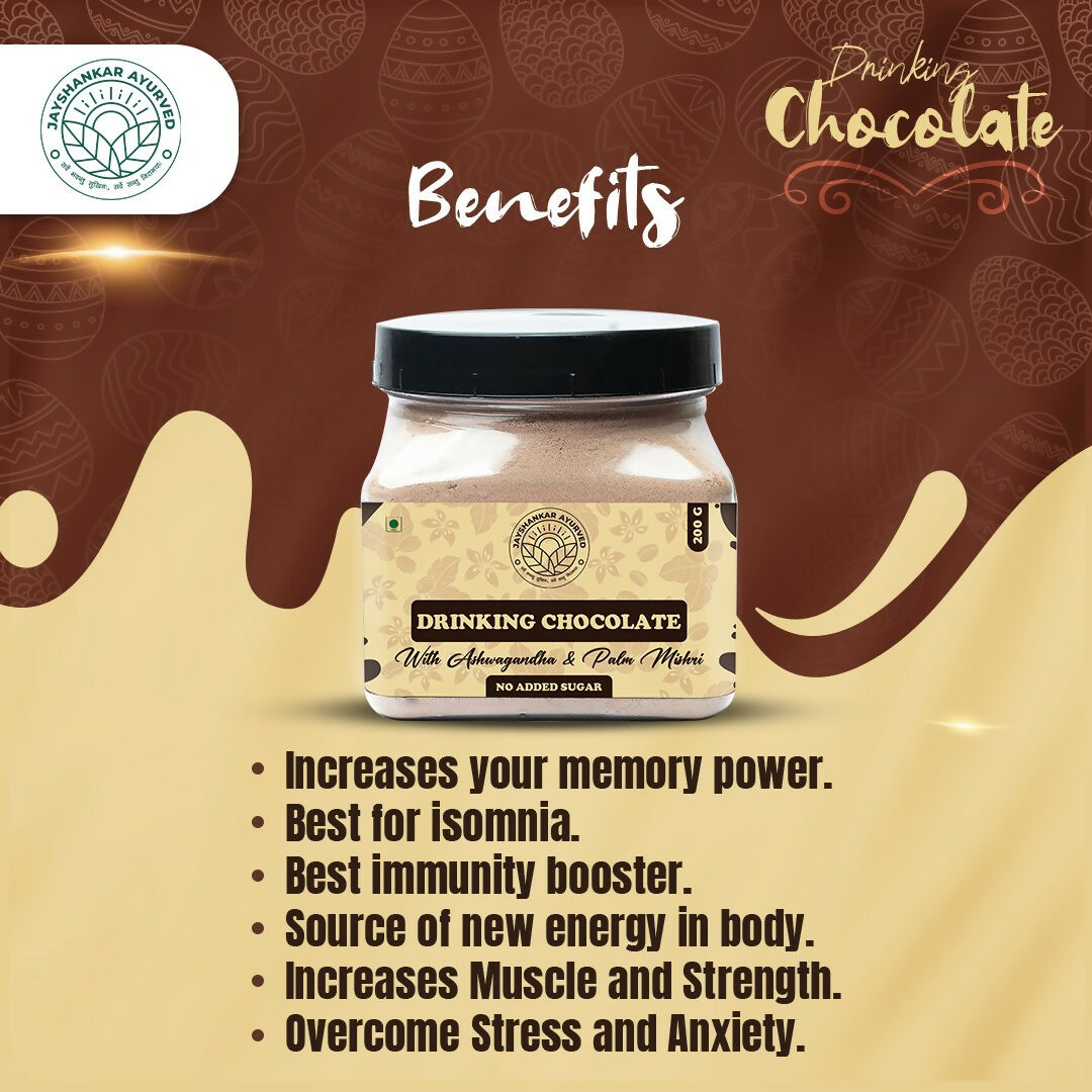 Jayshankar Ayurved Ashwagandha Hot and Cold Chocolate Powder Blend with Palm Mishri