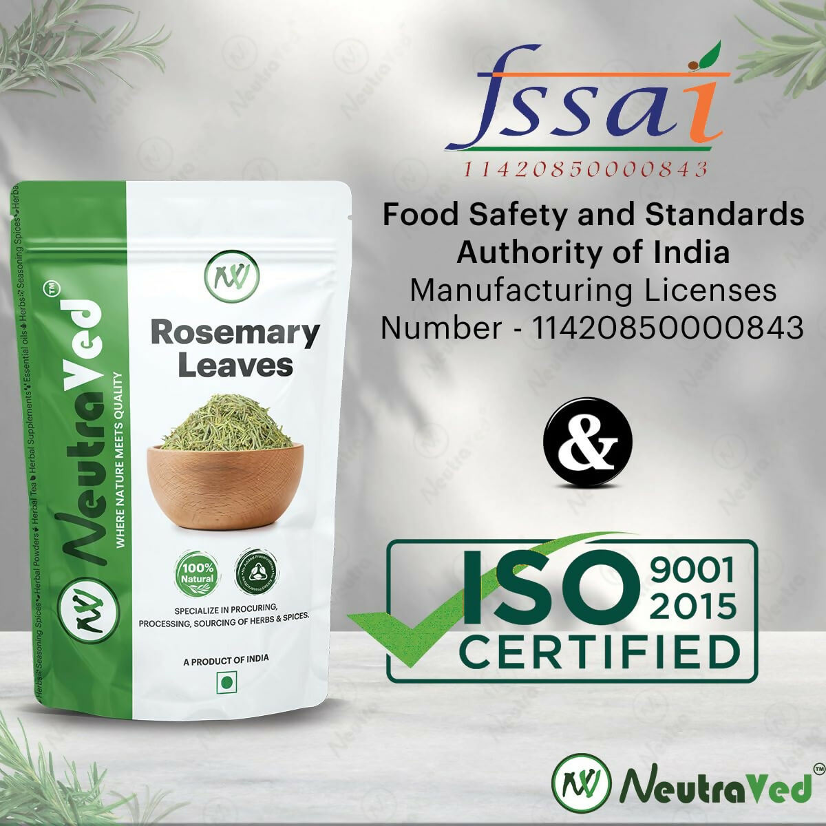 NeutraVed Rosemary Leaves For Hair Growth & Hair Fall Control