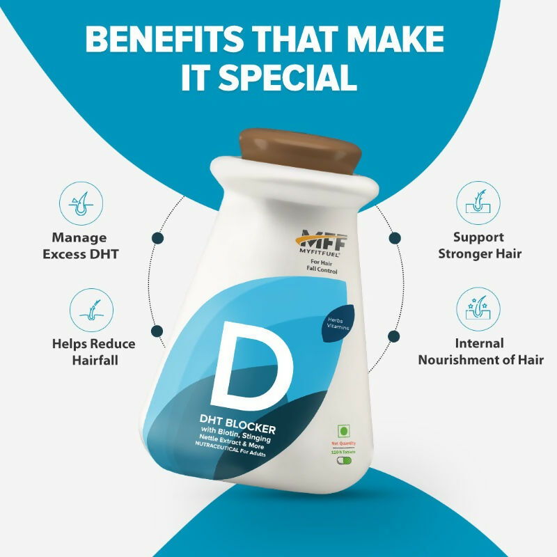 MyFitFuel DHT Blocker Tablets with Biotin & Zinc for Hair Fall Control
