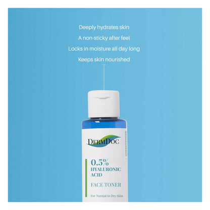 Dermdoc 0.5% Pure Hyaluronic Acid Face Toner for Normal to Dry Skin