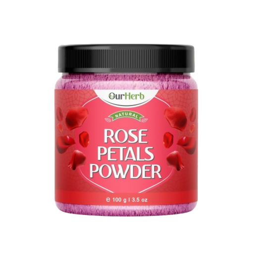 OurHerb Pure & Natural Rose Petal Powder for Skin & Hair With Vitamin Enriched