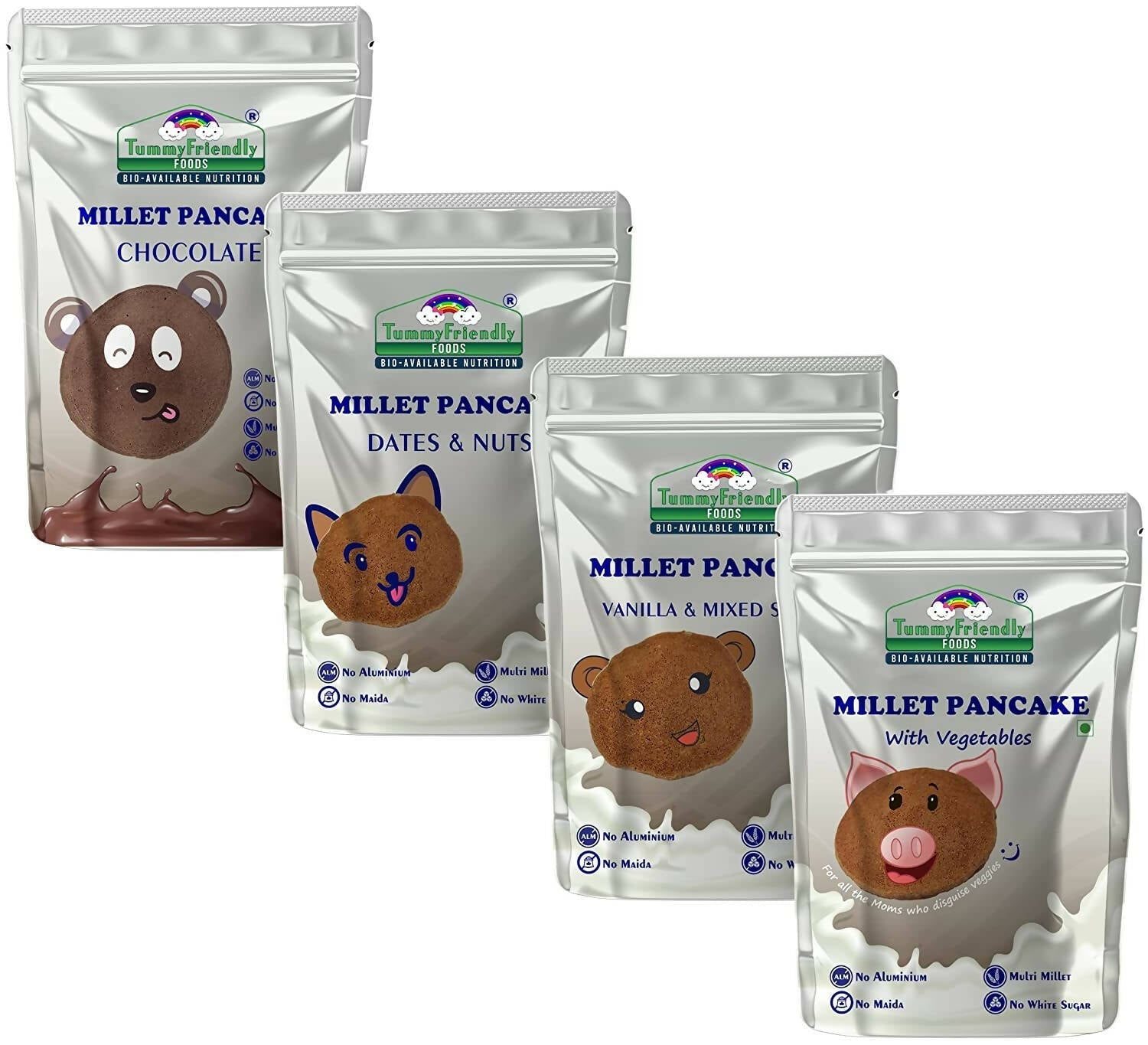 Buy TummyFriendly Foods Millet Pancake Mixes Trial Packs with Chocolate, Nuts, Veggies from DrMediCart, Ship from India to USA