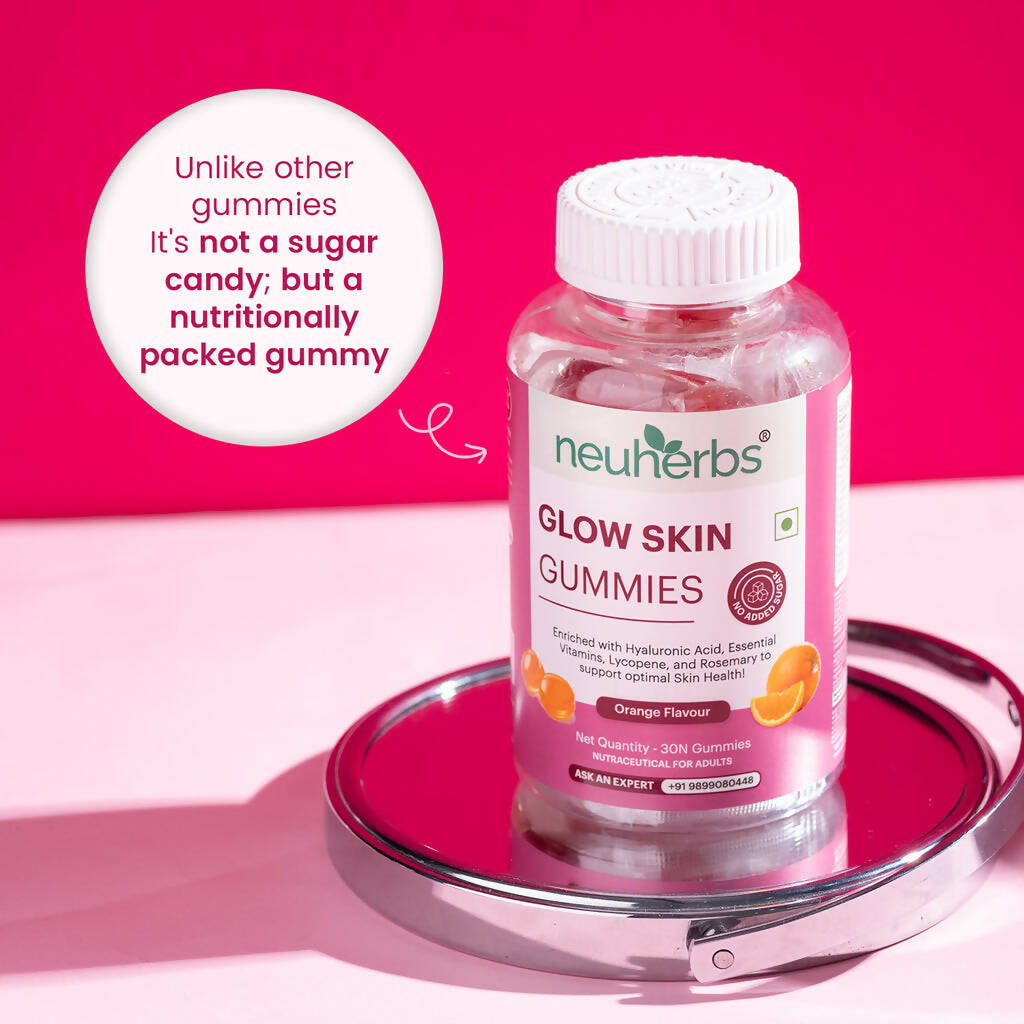 Neuherbs Glow Skin Gummies (No Added Sugar) - Orange Flavor - DrMediCart