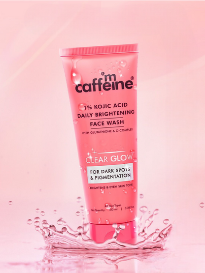 mCaffeine Clear Glow 1% Kojic Acid Daily Brightening Face Wash For Dark Spots & Pigmentation