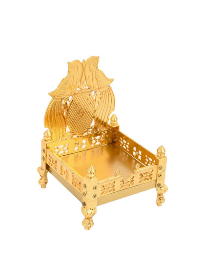 CraftVatika Gold-Toned Singhasan Chowkie