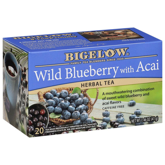 Bigelow Tea Wild Blueberry With Acai Herbal Tea With Freshness & Aroma Caffeine Free