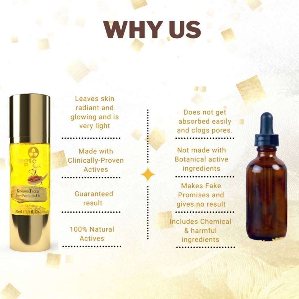 Aegte Ultra Luxurious Kumkuma Face & Body Polishing Oil benefits