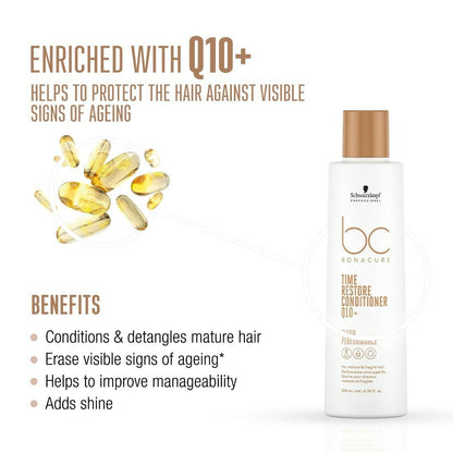 Schwarzkopf Professional New Bonacure Q10+ Time Restore Range Clean Combo - Drmedicart