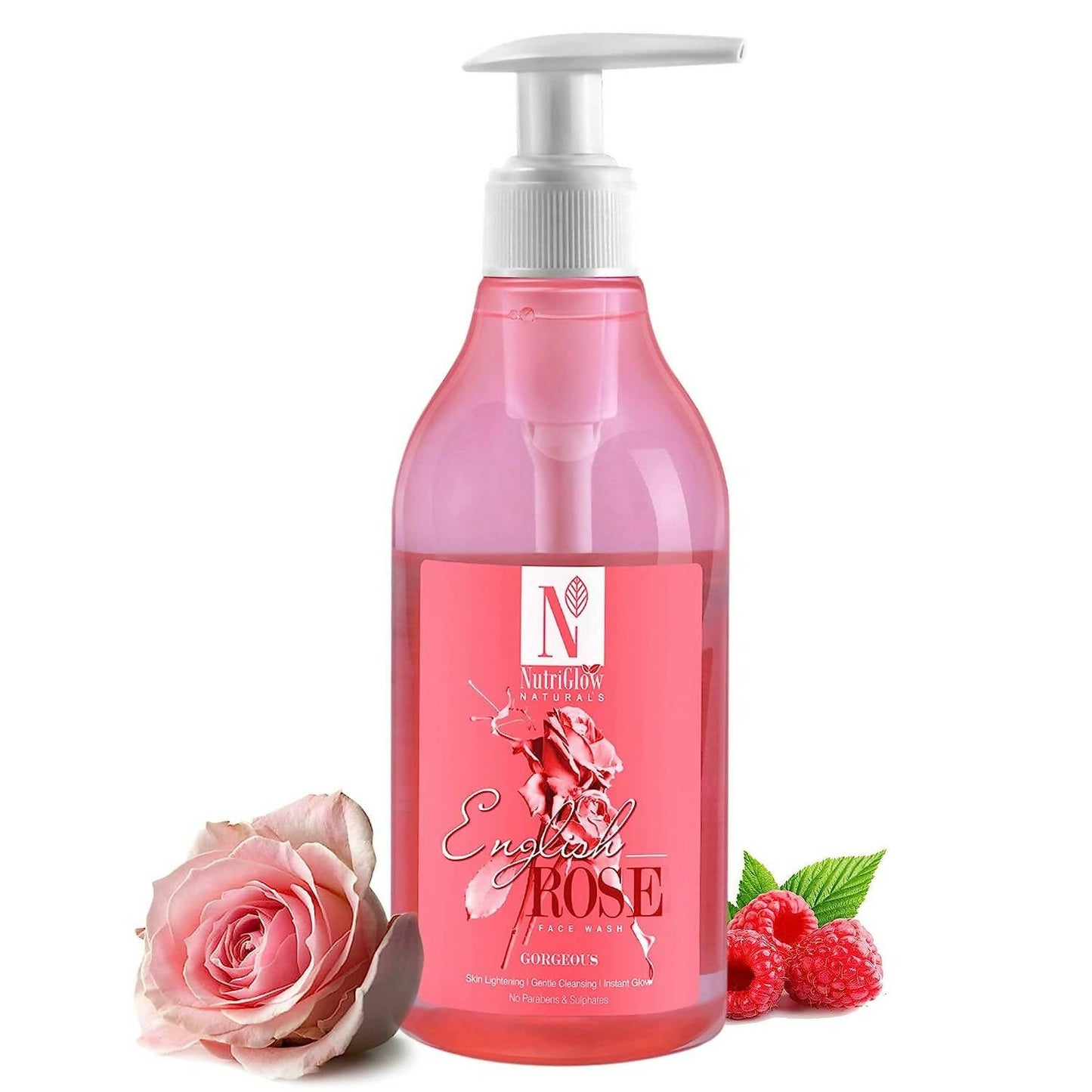 NutriGlow NATURAL'S English Rose Face Wash /With Natural Source Ingredients/Clean The Skin/ Glow / Cleansing
