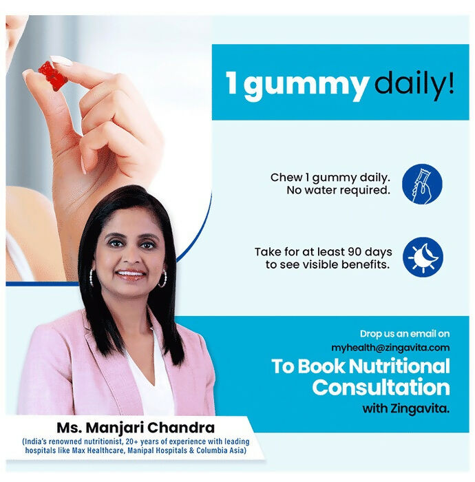 Zingavita Hair Skin Gummies with Biotin, Vitamin A C & E - Drmedicart