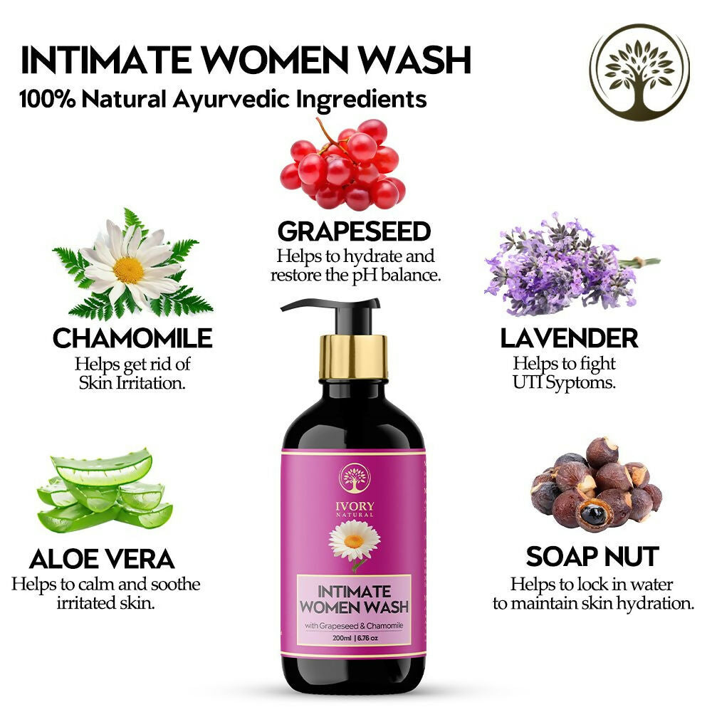Ivory Natural Intimate Women Wash For Gentle Intimate Cleansing, Soothing Protection, & Lasting Freshness