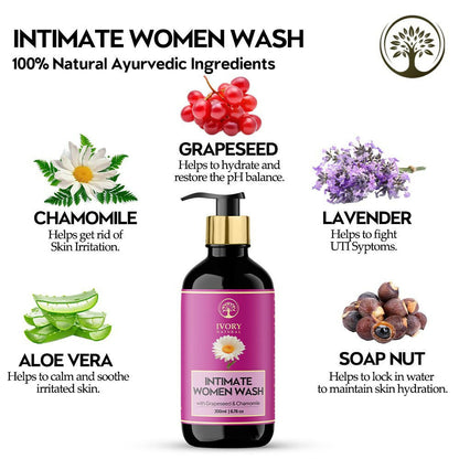 Ivory Natural Intimate Women Wash For Gentle Intimate Cleansing, Soothing Protection, & Lasting Freshness