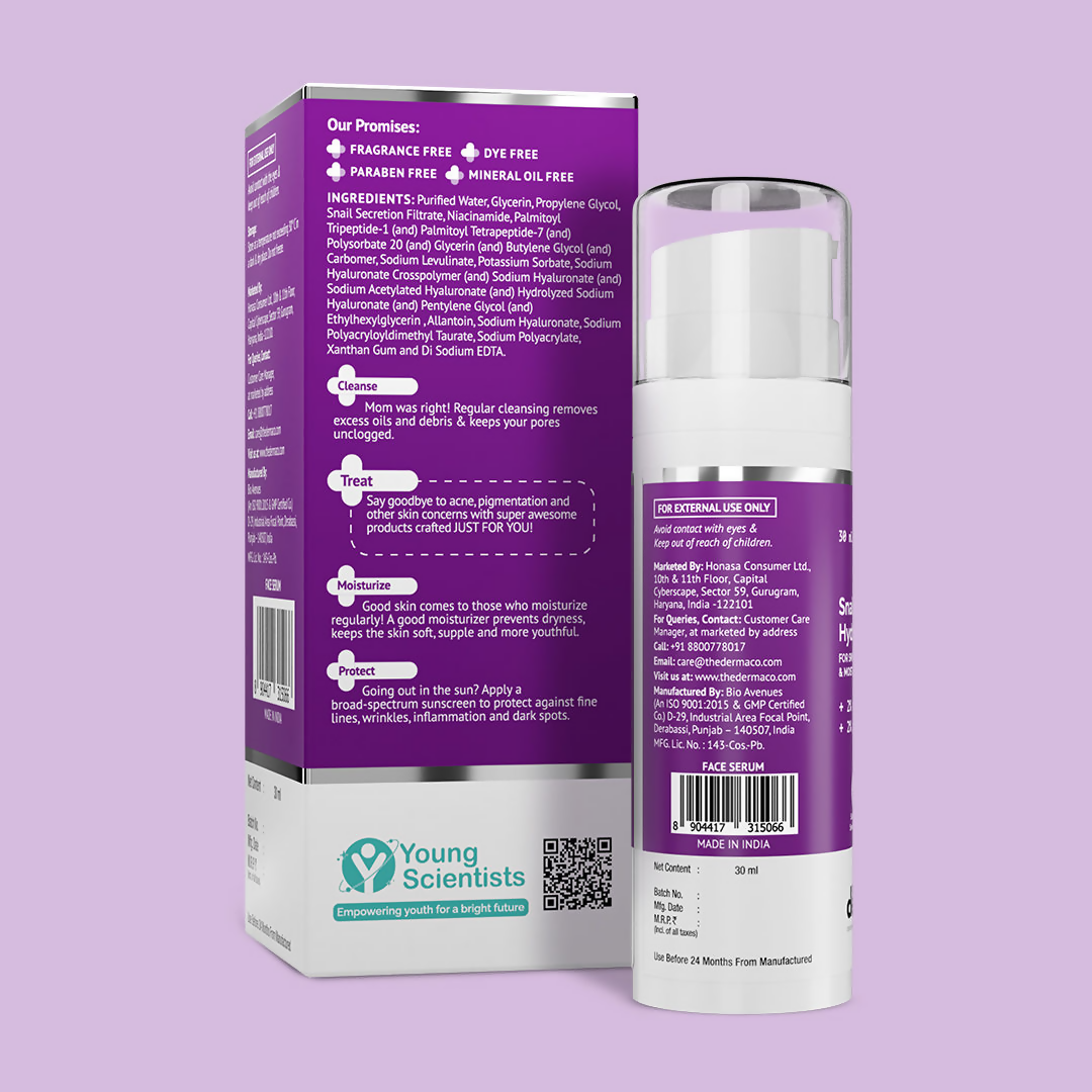 The Derma Co Snail Mucin Peptide 96 Hydrating Serum