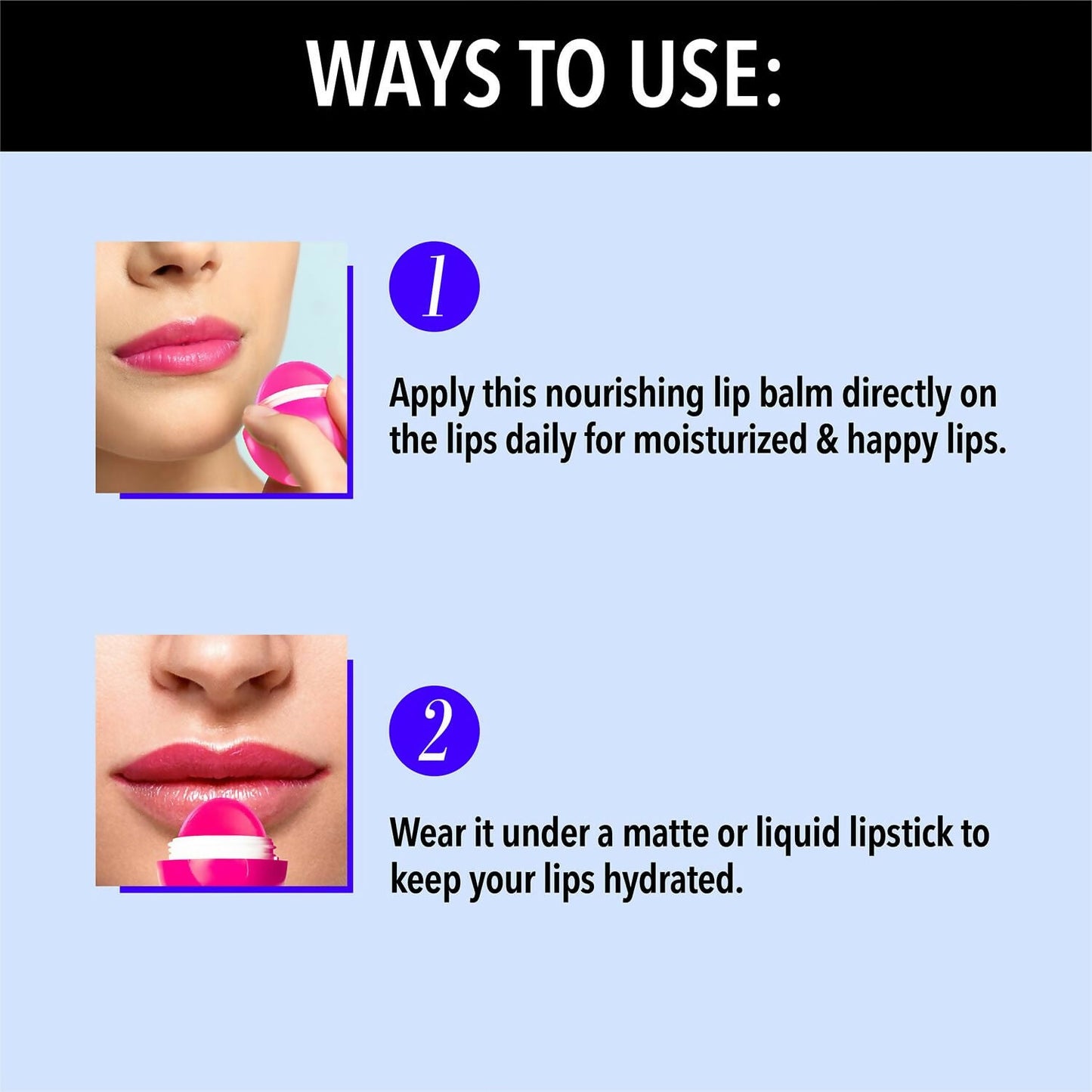 Blue Heaven Tinted Lip Balm Strawberry infused with Shea Butter, Almond oil and Vitamin E