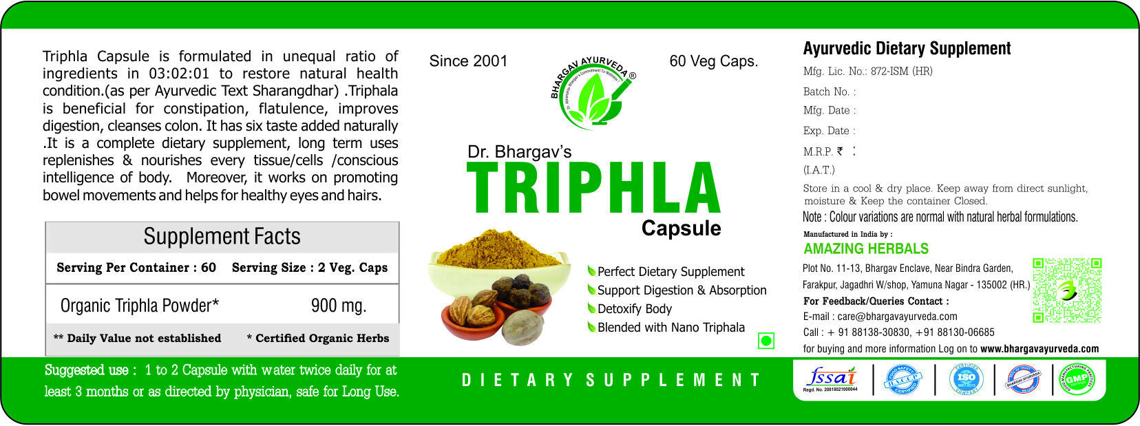 Dr.Bhargav’s Triphla Capsules