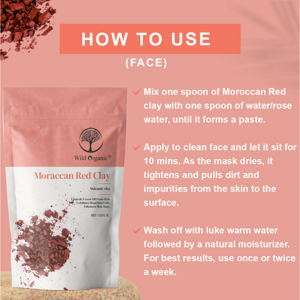 Wild Organic Moroccan Red Clay Powder