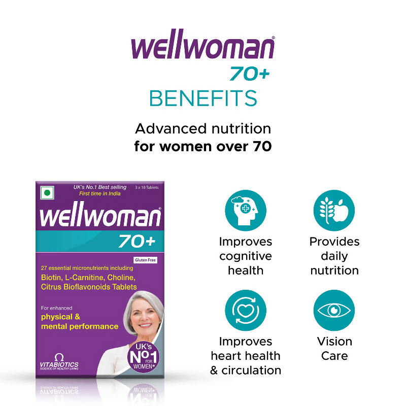 Wellwoman 70+ Health Supplements UK's No.1 Vitamin Tablets For Women above 70 (28 Vitamins And Nutrients)