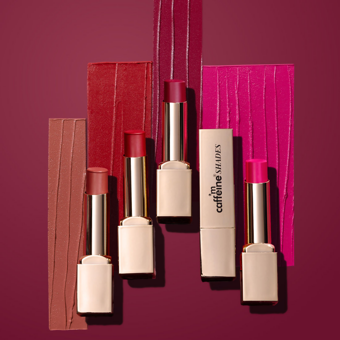 mCaffeine Shades Creamy Matte Kiss Bullet Lipstick Moisturizing Lightweight - Pink Champagne
