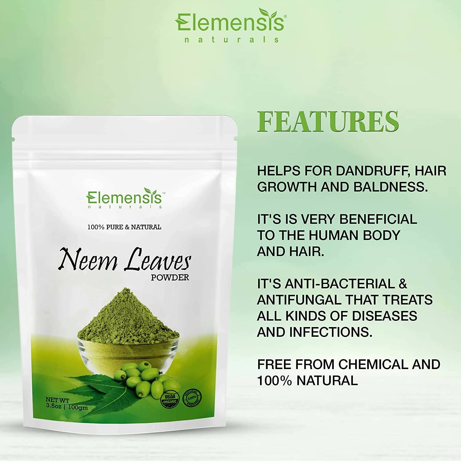 Elemensis Naturals Neem Leaves Powder