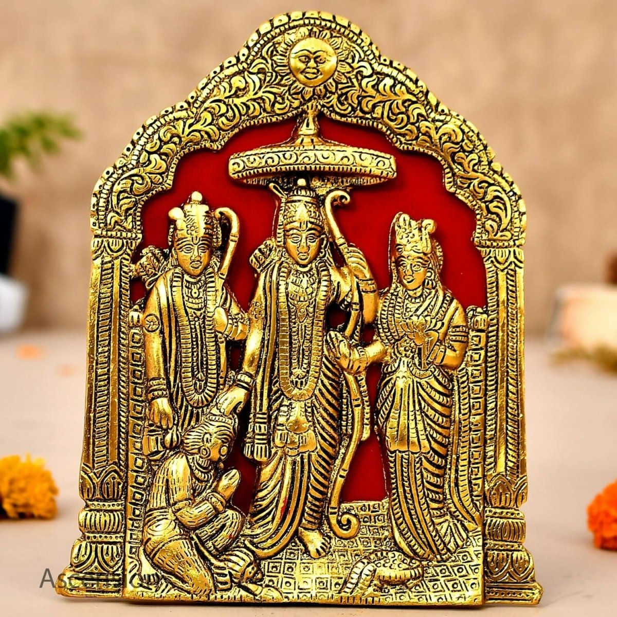 Buy Ascension Metal Plated Ram Darbar Wall Hanging