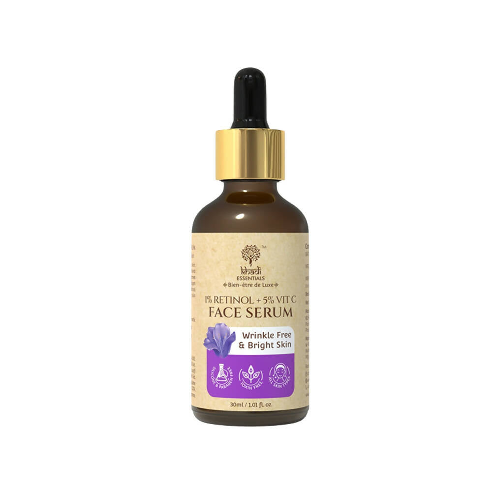 Buy Khadi Essentials 1% Retinol + 5% Vitamin C Face Serum from DrMediCart, Ship from India to USA