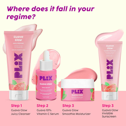 PLIX The Plant Fix SPF 50+ Guava Glow Sunscreen & 10% Vitamin C Guava Face Serum