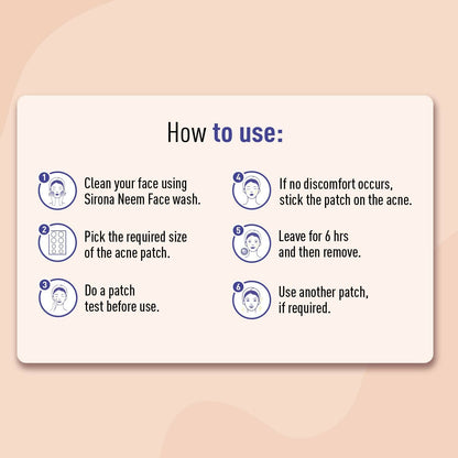 Sirona Anti Acne Pimple Patches For Face with 0.5% Salicylic Acid Invisible Facial Stickers Cover