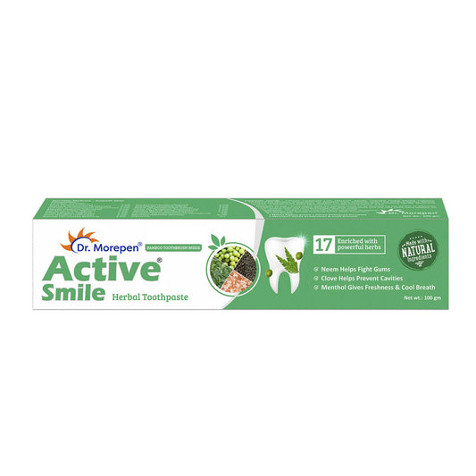 Dr. Morepen Active Smile Herbal Toothpaste with Neem, Clove & Menthol