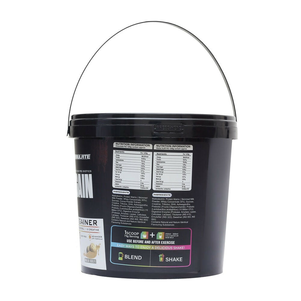 Reformulate Regain I Mass Gainer with Added Pre and Pro Biotics I 364 Energy | 1.5 Creatine - Cold Coffee & Malai Kulfi