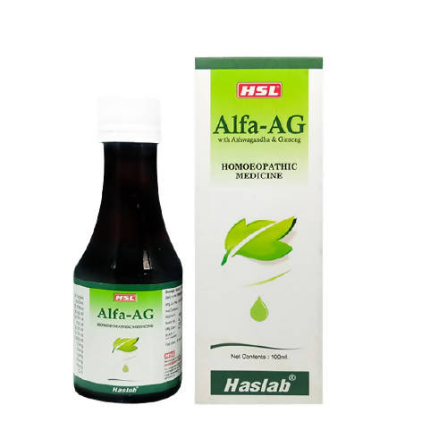 Buy Haslab Homeopathy Alfa-AG With Ashwagandha & Ginseng Tonic from DrMediCart, Ship from India to USA