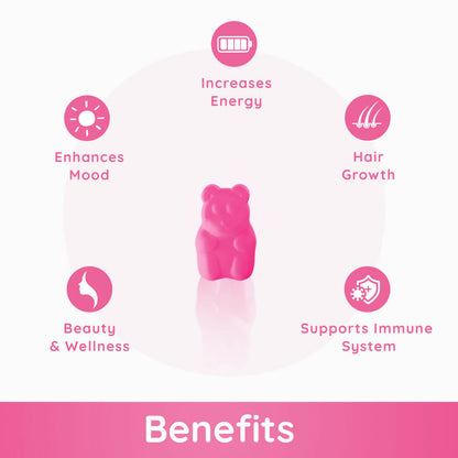 Purna Gummies Multivitamin Strawberry Gummies with Vitamins & Minerals