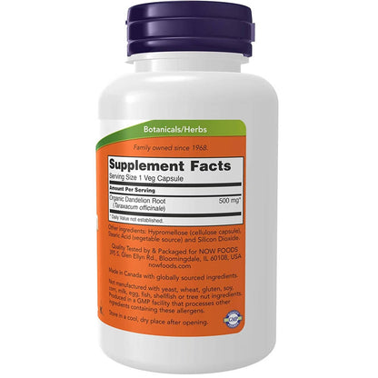 Now Foods Dandelion Root 500mg Veg Capsules