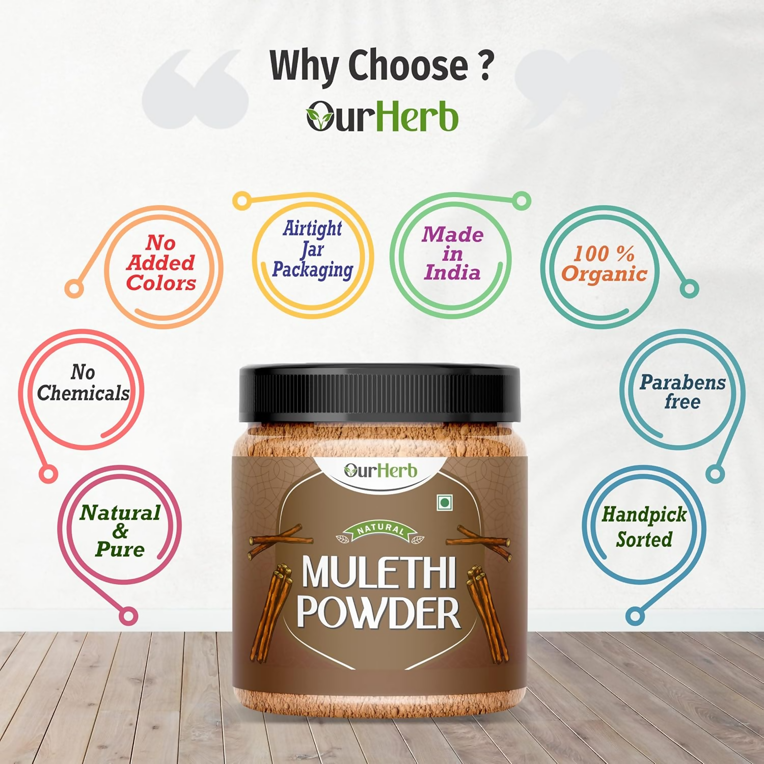 OurHerb Mulethi Powder Face Pack For Skin, Hair With Natural Pigmentation