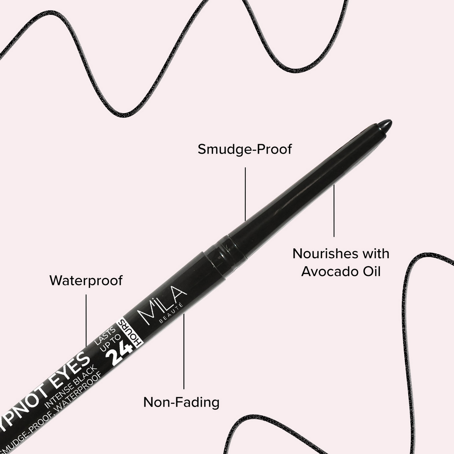 Mila Beaute Hypnoteyes Waterproof & Smudge-Proof 24Hrs Kajal