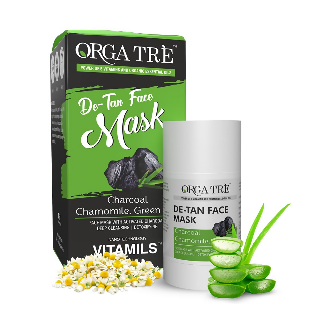 Orgatre Detan Face Mask Stick For Men & Women With Green Tea Chamomile For Tan