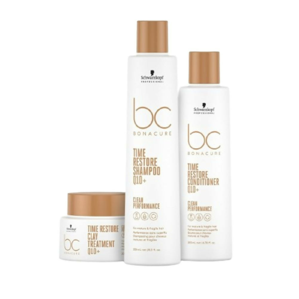Schwarzkopf Professional New Bonacure Q10+ Time Restore Range Clean Combo - Drmedicart